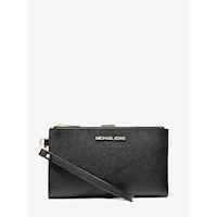Michael Kors Cartera grande de cuero Jet Set para smartphone | Negro
